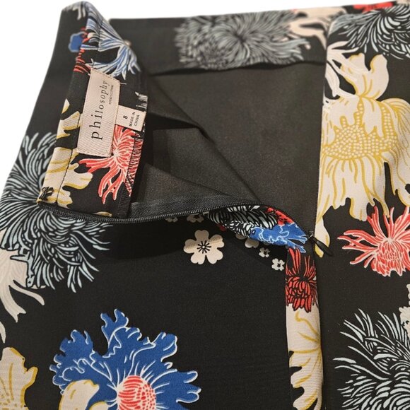 Philosophy Black Floral Pencil Skirt sz8 - Picture 6 of 10